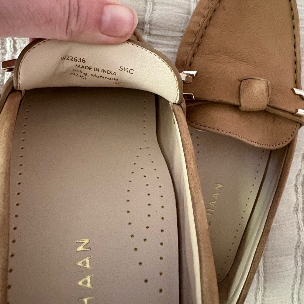 Cole Haan Evelyn Bow Driver Flats Loafers Tan‎ Leather Women’s 5.5C - Picture 6 of 8